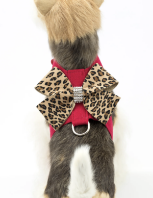 Susan Lanci Designs Nouveau Jungle Print Bow Tinkie Dog Harness